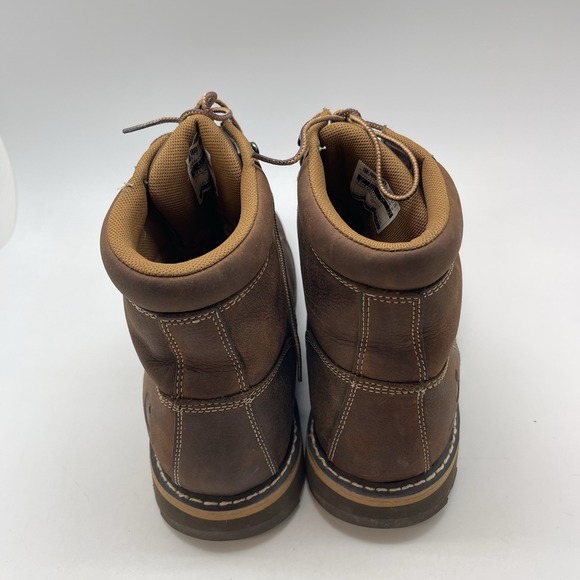 Carhartt Boots Mens 10.5 Moc Toe Wedge CMW6197 Leather Waterproof Brown Soft Toe - Picture 4 of 10